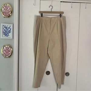 Vintage Tan Linen Trousers Size 20